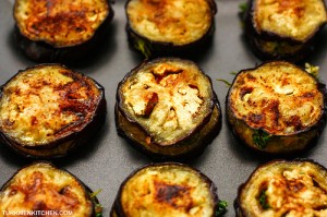 Place the remaining eggplant rounds on top.